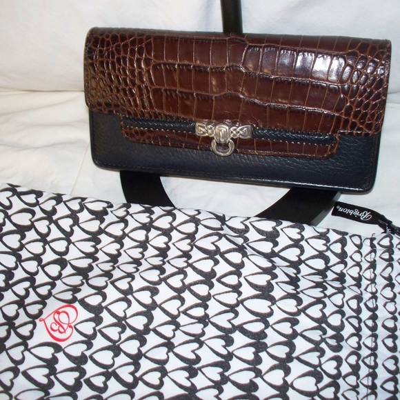 Brighton Black Brown 2 Tone Wallet ~ EUC - Picture 7 of 8